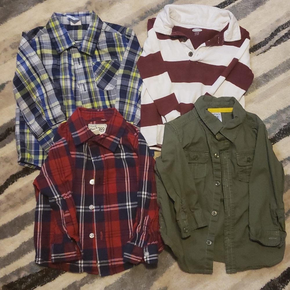 18 month boys long sleeve button downs. Lot of 4